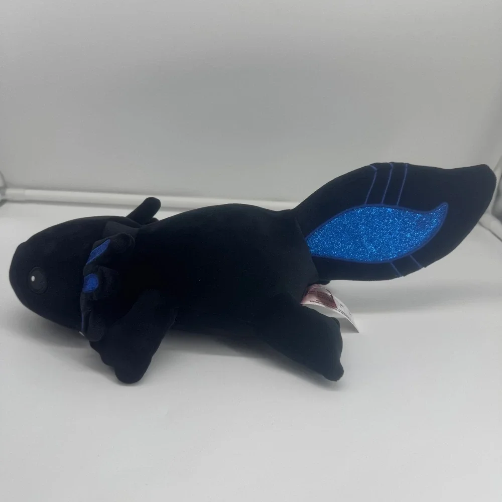 Fiesta Snugglies Black Axolotl Plush Blue Glitter Stuffed Animal A08166 10.5in